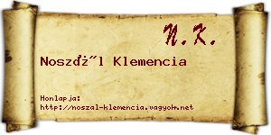 Noszál Klemencia névjegykártya